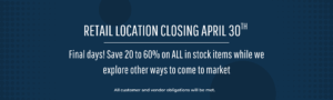 Closing April 30th